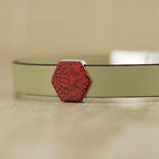 10mm Flat TERRACOTTA HEXAGON Printed Slider - 10 pcs