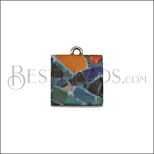 15mm BRIGHT MOSAIC Charm 1 - 10 pcs