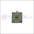 15mm RED/GREEN TILE Charm 2 - 10 pcs