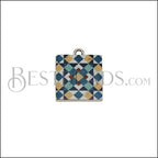 15mm BLUE TILE Charm 1 - 10 pcs