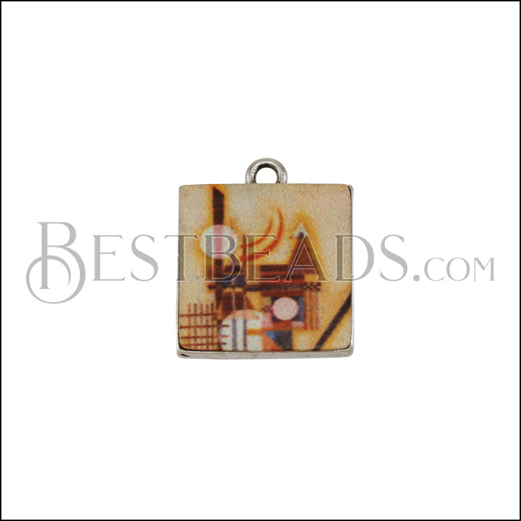 15mm KANDINSKY Printed Charm - 10 pcs