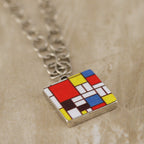 15mm MONDRIAN Printed Charm - 10 pcs