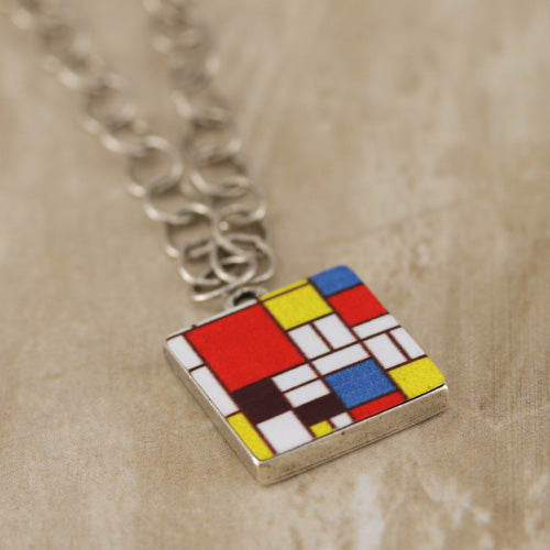 15mm MONDRIAN Printed Charm - 10 pcs