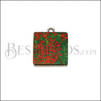 15mm POPPIES Printed Charm - 10 pcs