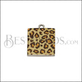 15mm LEOPARD Printed Charm - 10 pcs