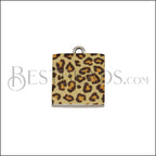 15mm LEOPARD Printed Charm - 10 pcs