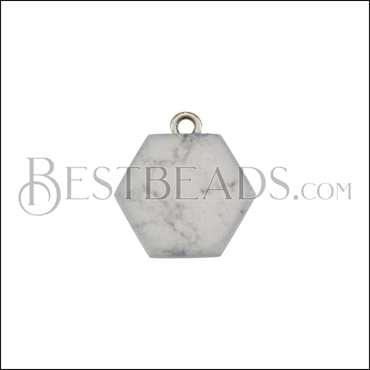 10mm WHITE MARBLE Printed Charm - 10 pcs