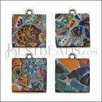 15mm BRIGHT MOSAIC Charm 4 - 10 pcs