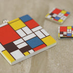 10mm Flat MONDRIAN Printed Slider - 10 pcs