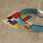 10mm Flat MONDRIAN Printed Slider - 10 pcs
