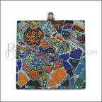 40mm BRIGHT MOSAIC Printed Pendant - 2 pcs