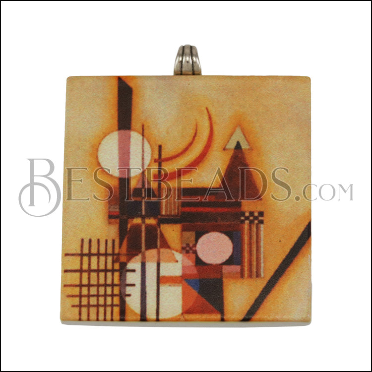 40mm KANDINSKY Printed Pendant - 2 pcs