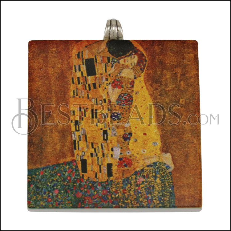 40mm KLIMT Printed Pendant - 2 pcs