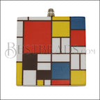 40mm MONDRIAN Printed Pendant - 2 pcs