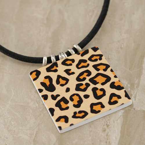 40mm LEOPARD Printed Pendant - 2 pcs