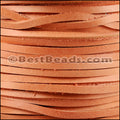 3mm flat ARIZONA SUEDE leather BURNT ORANGE - meter
