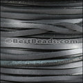 3mm flat ARIZONA SUEDE leather BLACK - meter