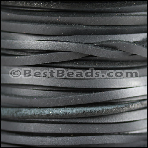 3mm flat ARIZONA SUEDE leather BLACK - meter