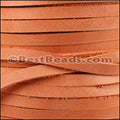5mm flat ARIZONA SUEDE leather BURNT ORANGE - meter