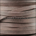 5mm flat ARIZONA SUEDE leather DARK BROWN - meter