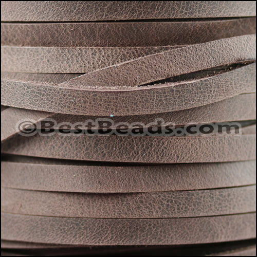5mm flat ARIZONA SUEDE leather DARK BROWN - meter