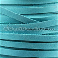 5mm flat ARIZONA SUEDE leather TURQUOISE - meter