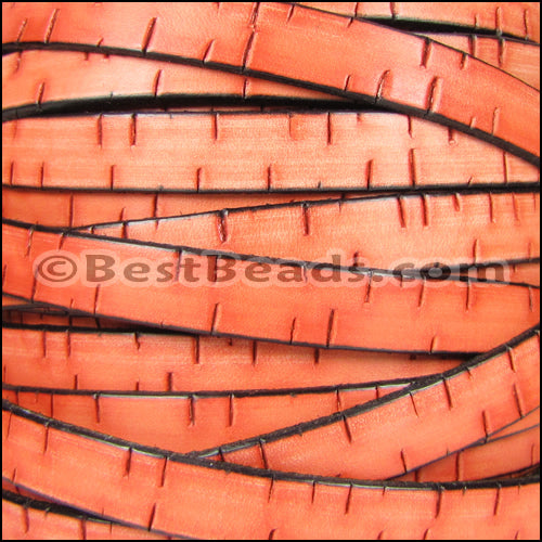 10mm flat BARK leather ORANGE - meter