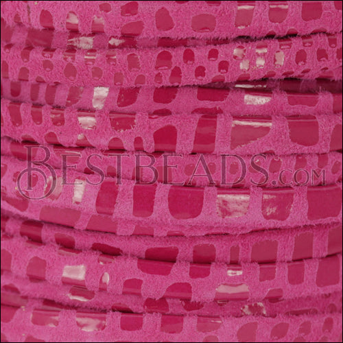 5mm flat CANCUN leather CERISE - meter