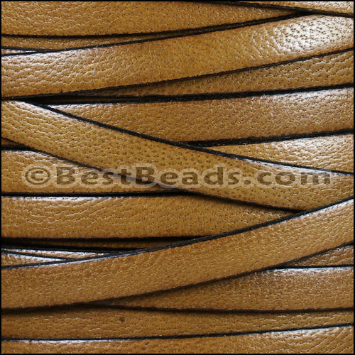 10mm flat CAMEL leather LIGHT BROWN - meter