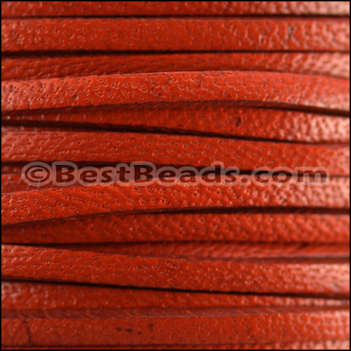 3mm flat CAMEL leather BLOOD ORANGE - meter