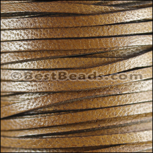 3mm flat CAMEL leather LIGHT BROWN - meter