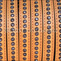 10mm flat CRYSTAL leather ORANGE SHERBET - 1 meter