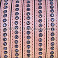 10mm flat CRYSTAL leather SALMON - 1 meter