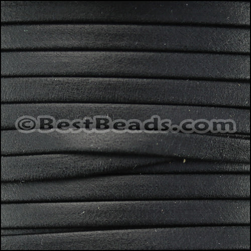 3mm flat DENVER leather BLACK - meter