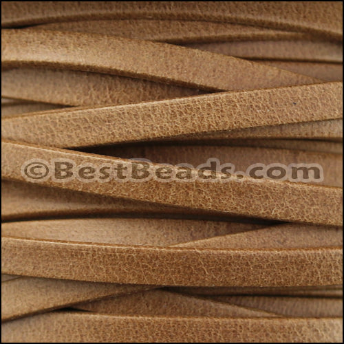 3mm flat DENVER leather BROWN - meter