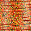 5mm flat EURO PRINTED leather YELLOW/ORANGE PLAID - meter