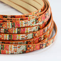 10mm flat EURO PRINTED leather PUMPKIN PATCH - meter strip
