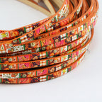5mm flat EURO PRINTED leather PUMPKIN PATCH - meter strip