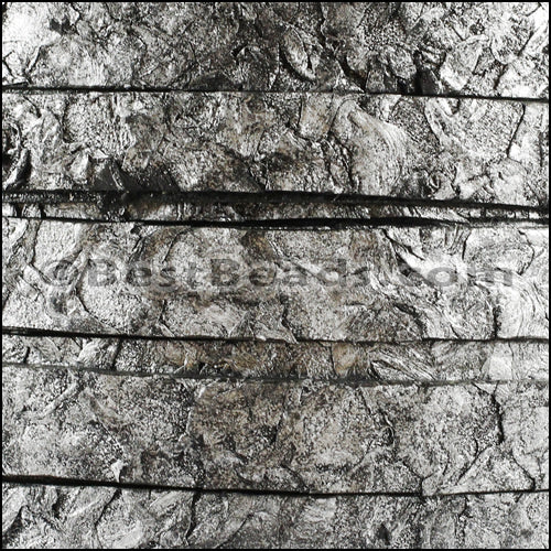 10mm flat PERCH leather SILVER - 1 meter