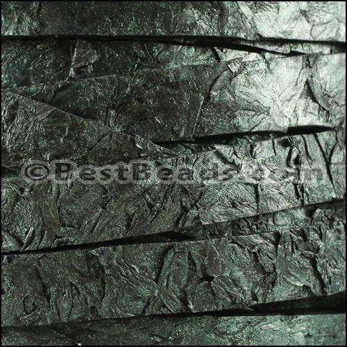 10mm flat PERCH leather GREEN - 1 meter