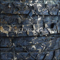 10mm flat PERCH leather NAVY/SILVER - 1 meter
