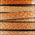 10mm flat SALMON leather ORANGE - 1 meter