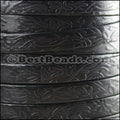 10mm flat IMPRINTED FLORAL leather BLACK - meter