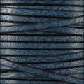 5mm flat IMPRINTED FLORAL leather BLUE - meter