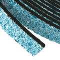 10mm flat GLITTER leather SKY BLUE - meter
