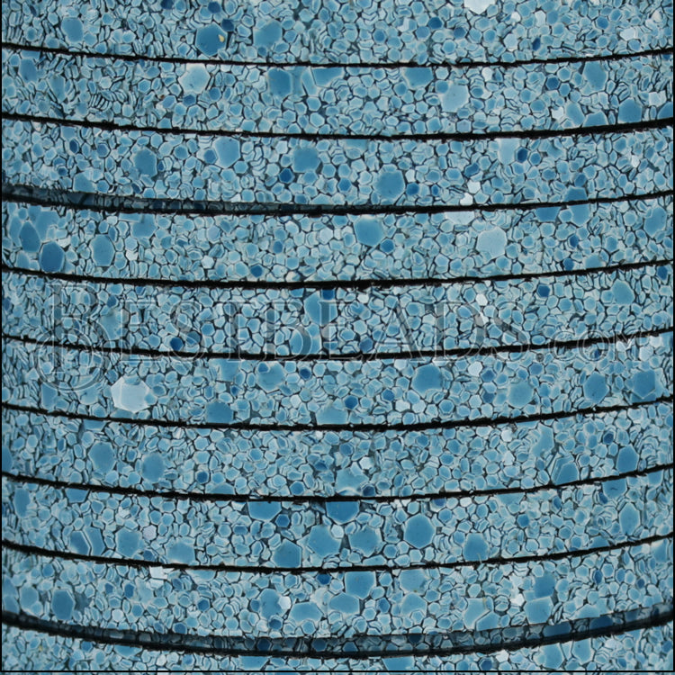 5mm flat GLITTER leather SKY BLUE - meter