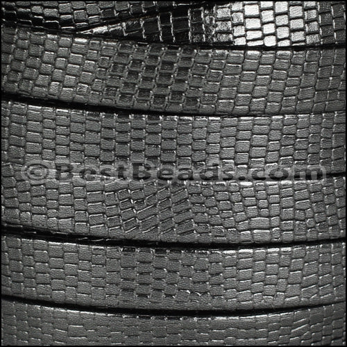 10mm flat GRECO leather CHARCOAL - meter
