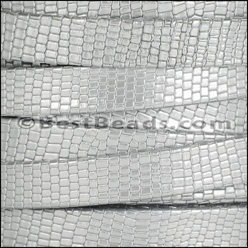 10mm flat GRECO leather SILVER - meter
