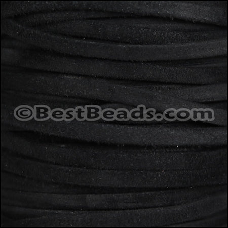 5mm flat GOAT SUEDE leather BLACK - meter