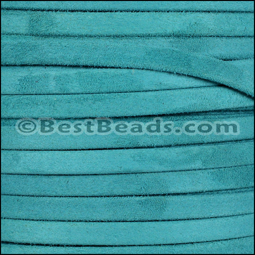 5mm flat GOAT SUEDE leather TURQUOISE - meter